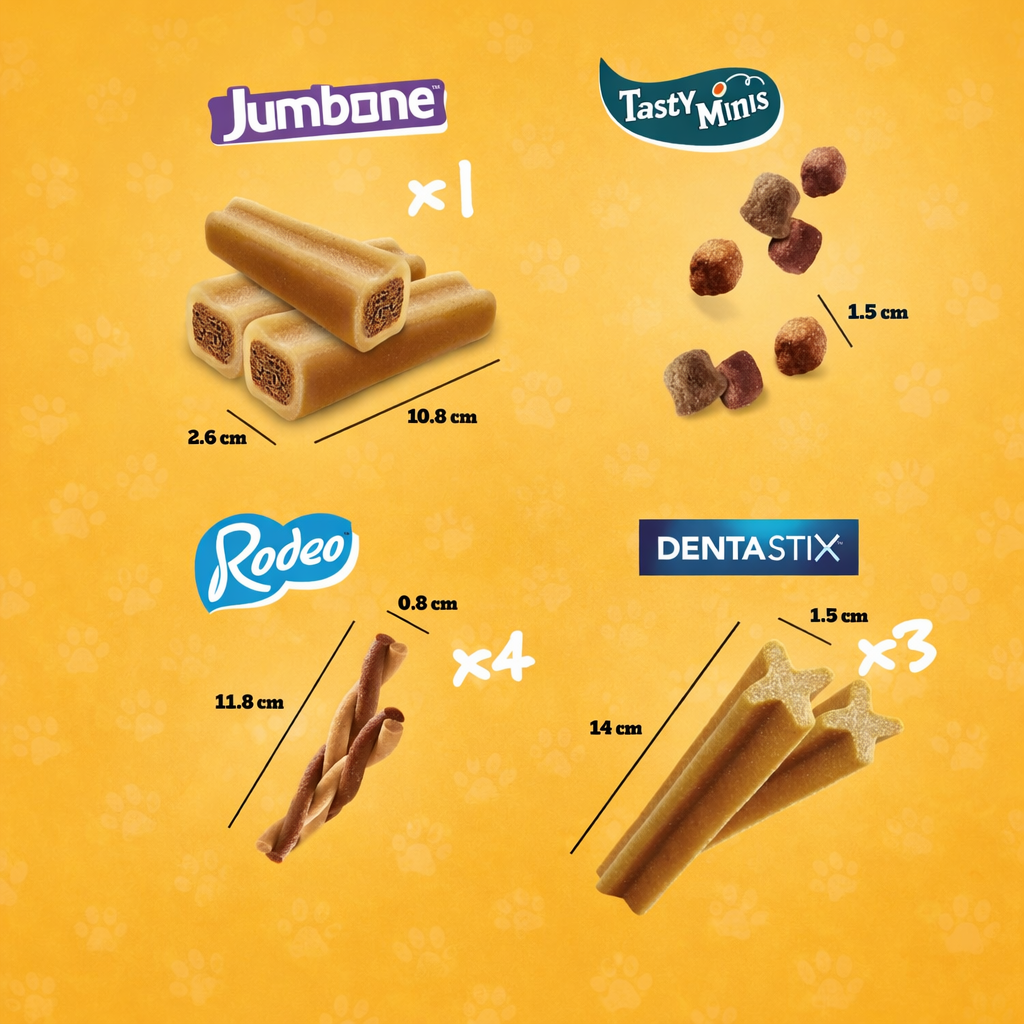 Short Dated Special Offer 🔥 Pedigree Dog Treats Mega Packs with Jumbone, Dentastix, Rodeo & Tasty Minis