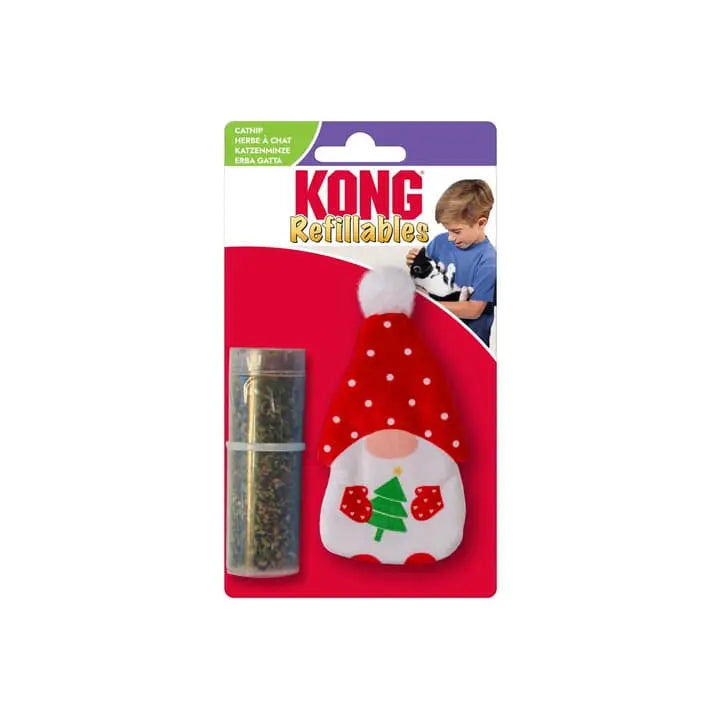 KONG Refillables Christmas Cat Toy Gnome Catnip 