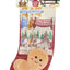 Dog Christmas stocking with gingerbread man design and festive packaging.