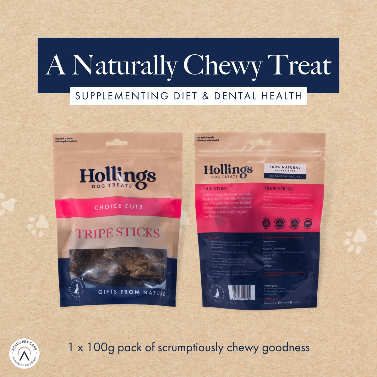 Hollings Tripe Sticks for Dogs 🐮 100% Natural Beef Treats