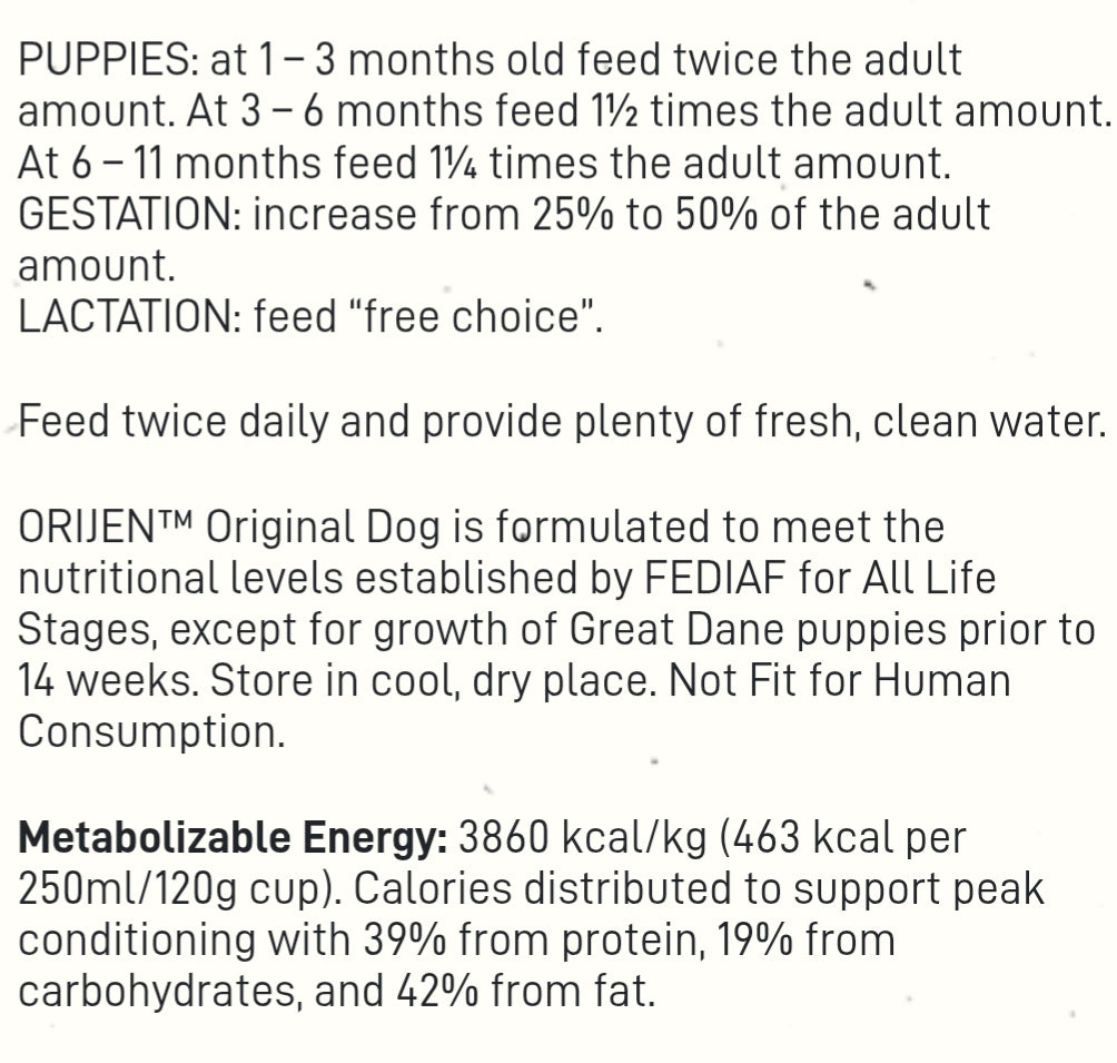 ORIJEN Original Chicken, Turkey, Fish & Egg 85:15 Adult 🐔🦃🐟 Grain Free Dry Dog Food