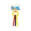 Dog toy with colorful keys on a ring on a white background