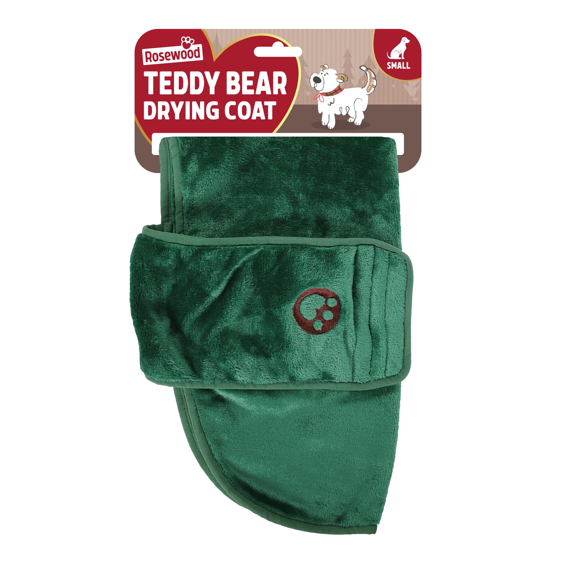 Dog green teddy bear drying robe towel