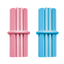 Pink and blue KONG puppy toys  on a white background