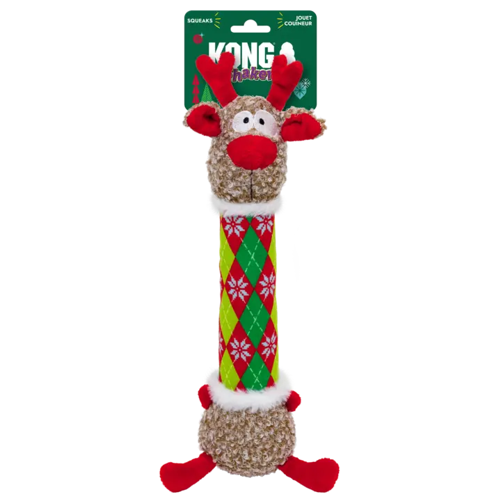 Kong Holiday Shakers Argyle Reindeer Medium 🦌 Christmas Dog Toy