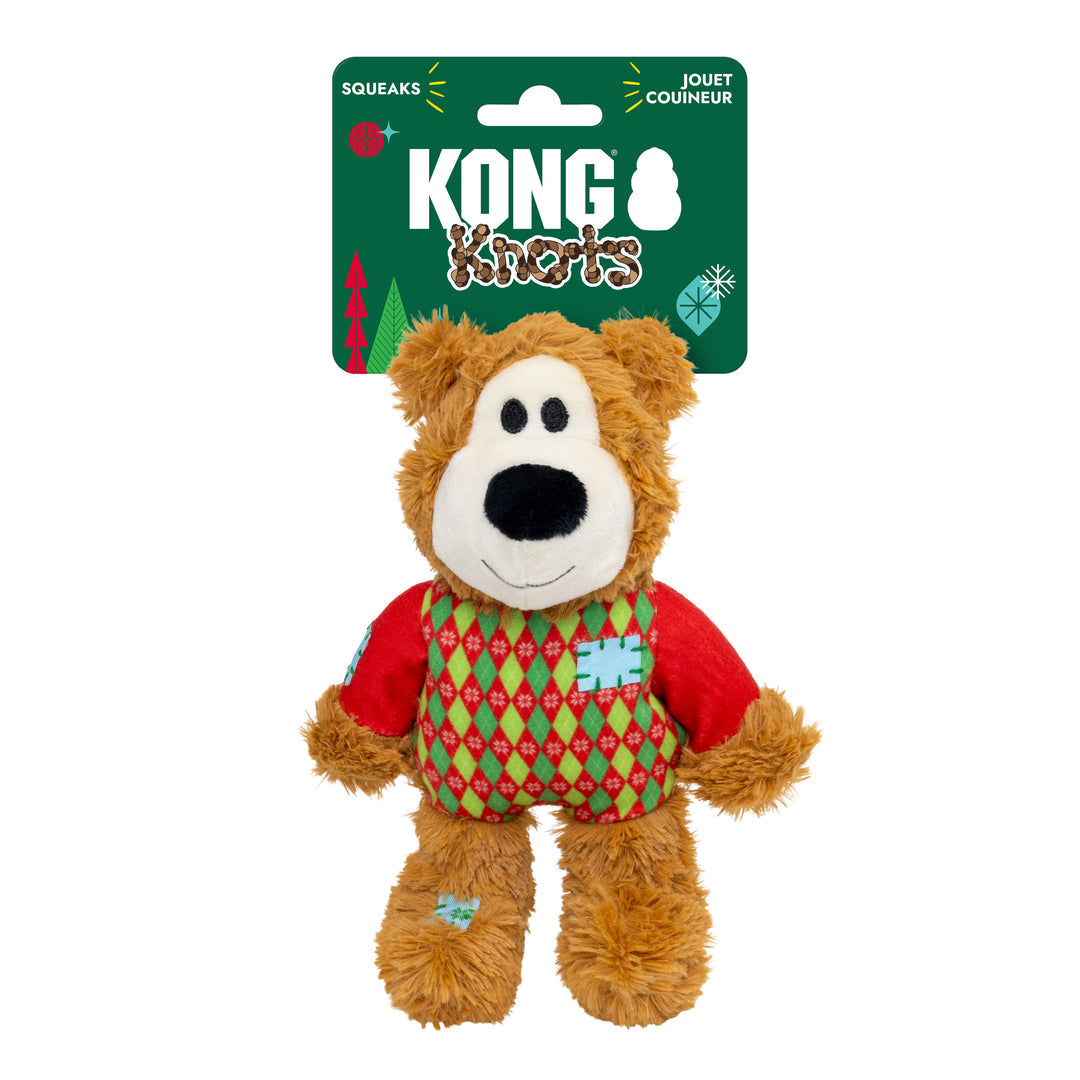 KONG Holiday Wild Knots Sweater Bear 🐻 Christmas Dog Toy