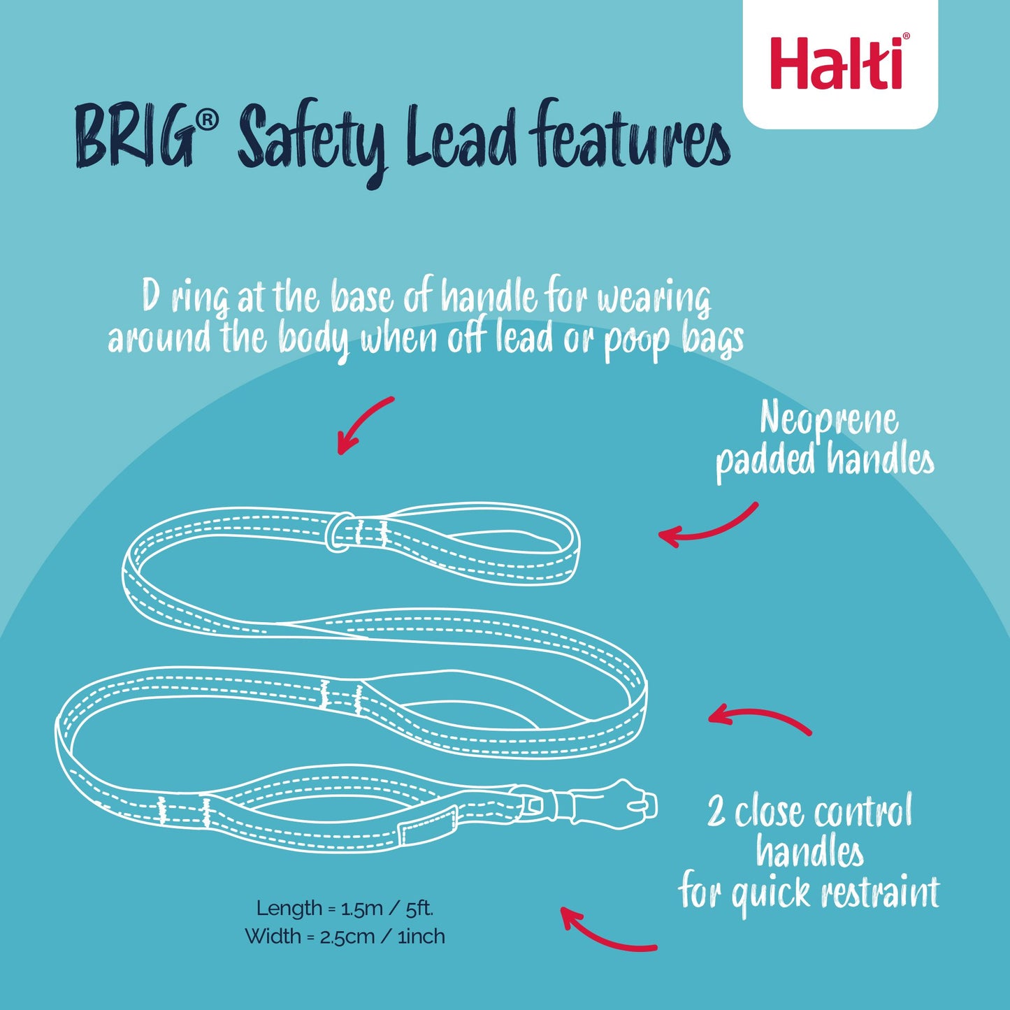 Halti BRIG® Safety Dog Lead | Ultra-Strong Control for Powerful & Big Dogs