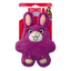 Purple bunny-shaped dog toy with a KONG label on a white background