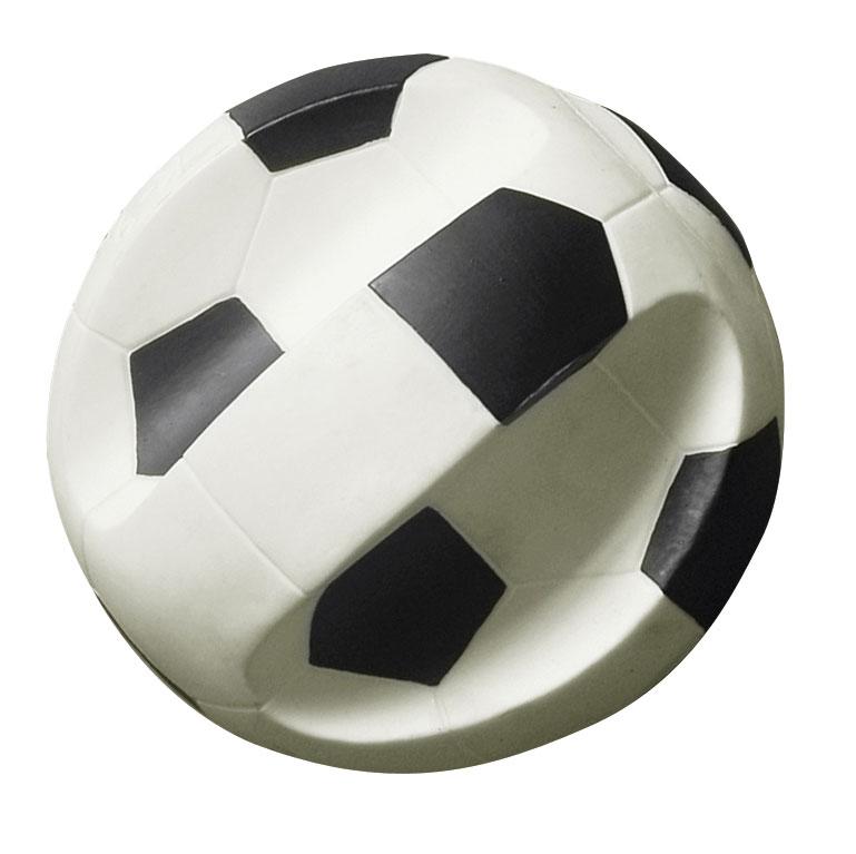 Black and white soccer ball on a white background
