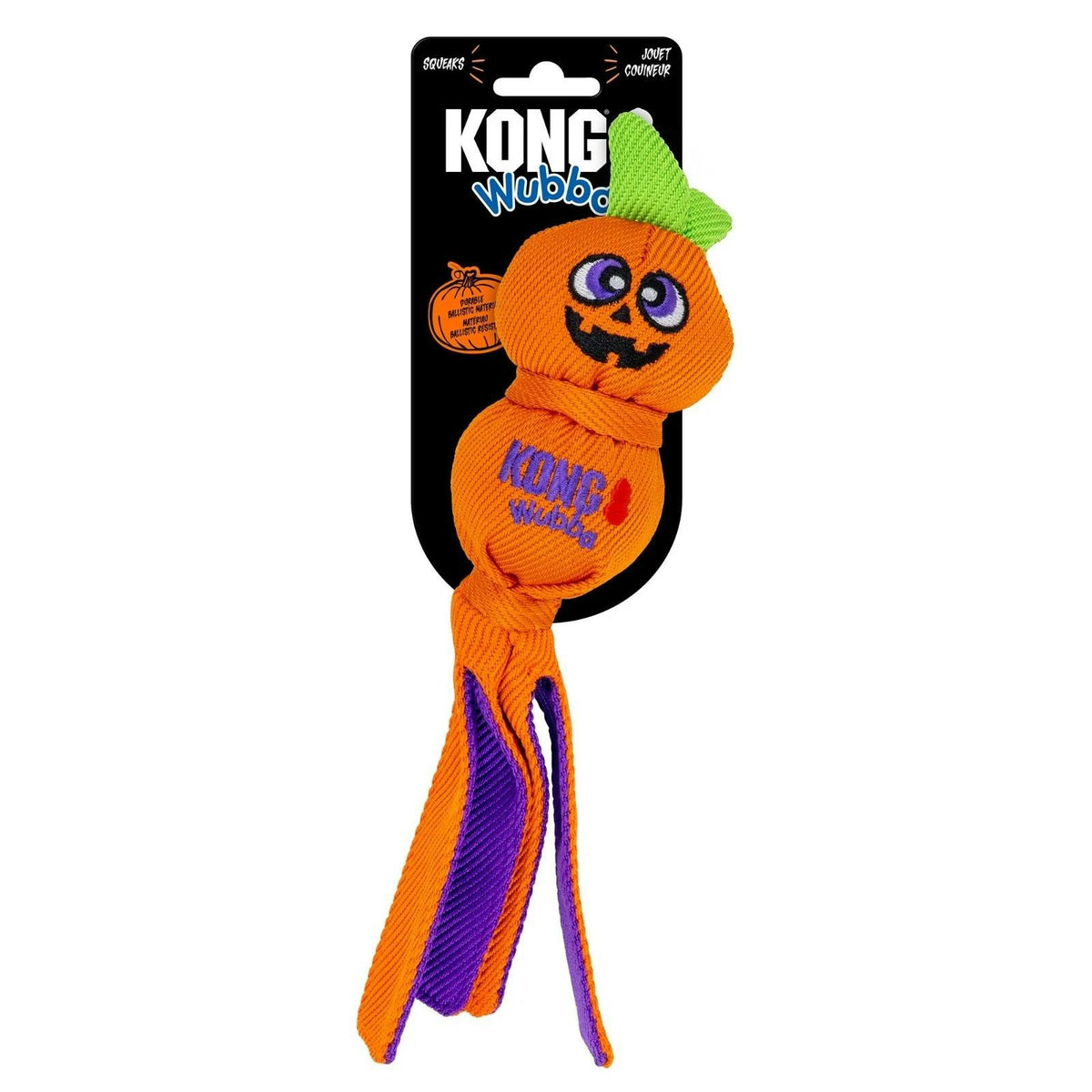 KONG Ballistic Jack-O-Lantern Halloween Wubba