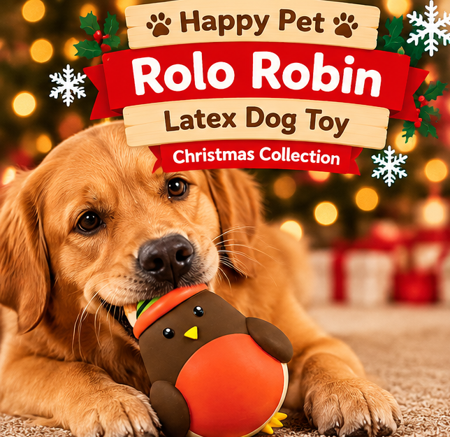 Happy Pet Rolo Robin 🐦‍⬛ Latex Christmas Dog Toy by Happy Pet