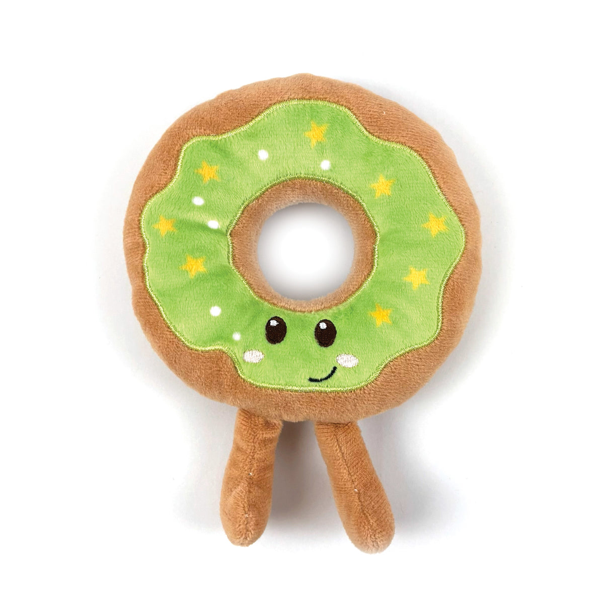 Festive Green Donut 🍩 Plush Christmas Dog Toy by Happy Pet