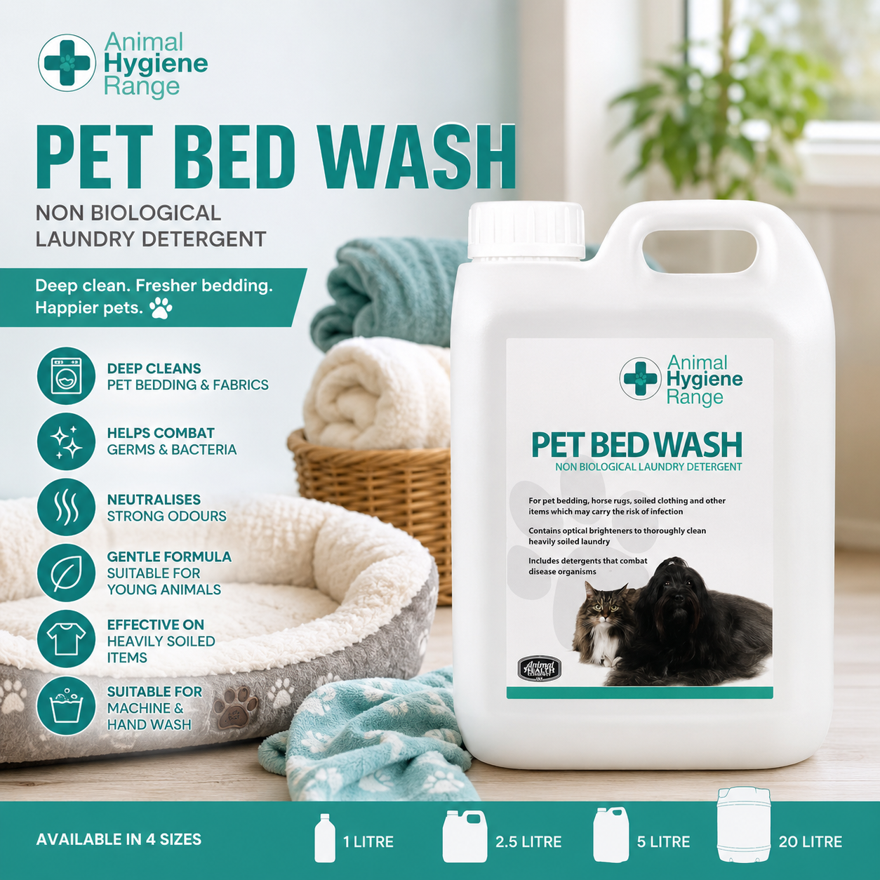 Animal Health Company Pet Bed Wash 🧺 Non-Bio Pet Laundry Detergent by Animal Hygiene Range