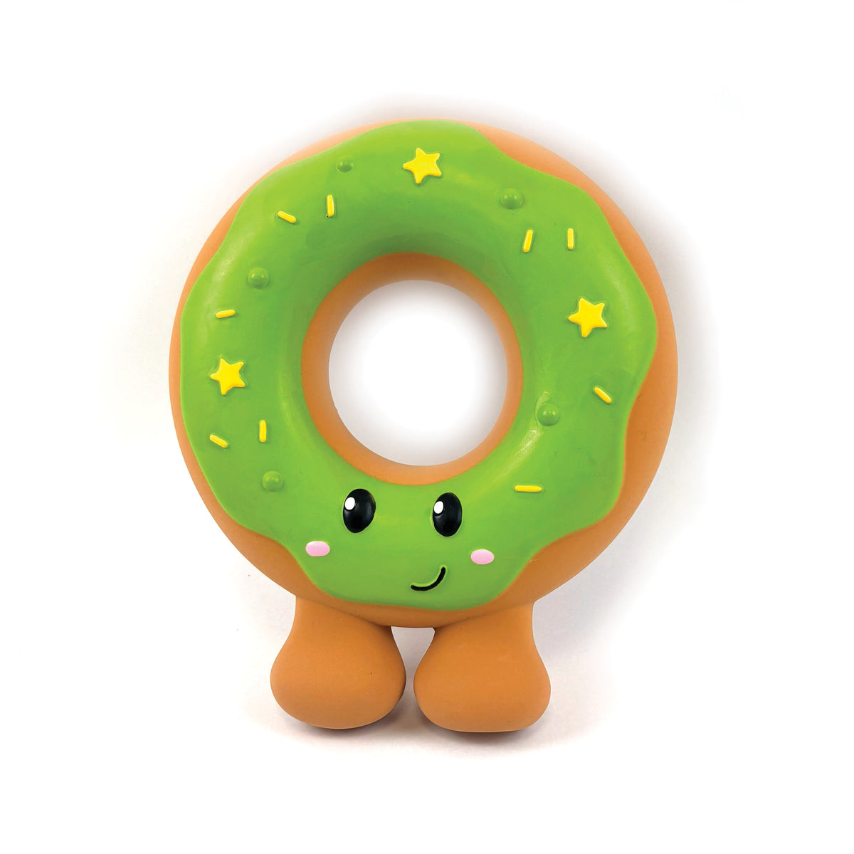 Festive Green Donut Latex 🍩 Dog Toy by Happy Pet