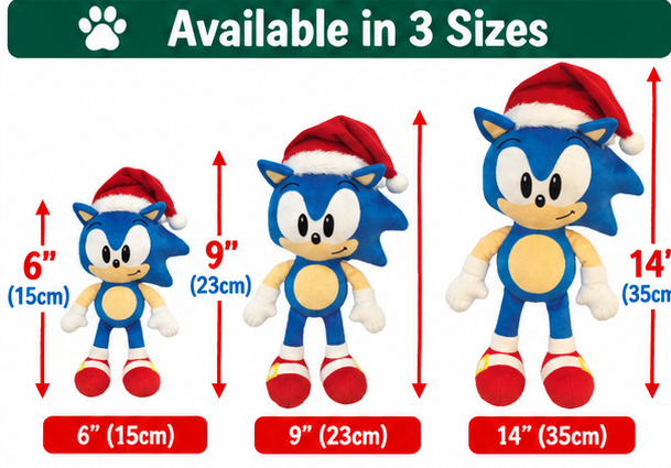 Sonic the Hedgehog® 🦔 Festive Dog Toy by Happy Pet