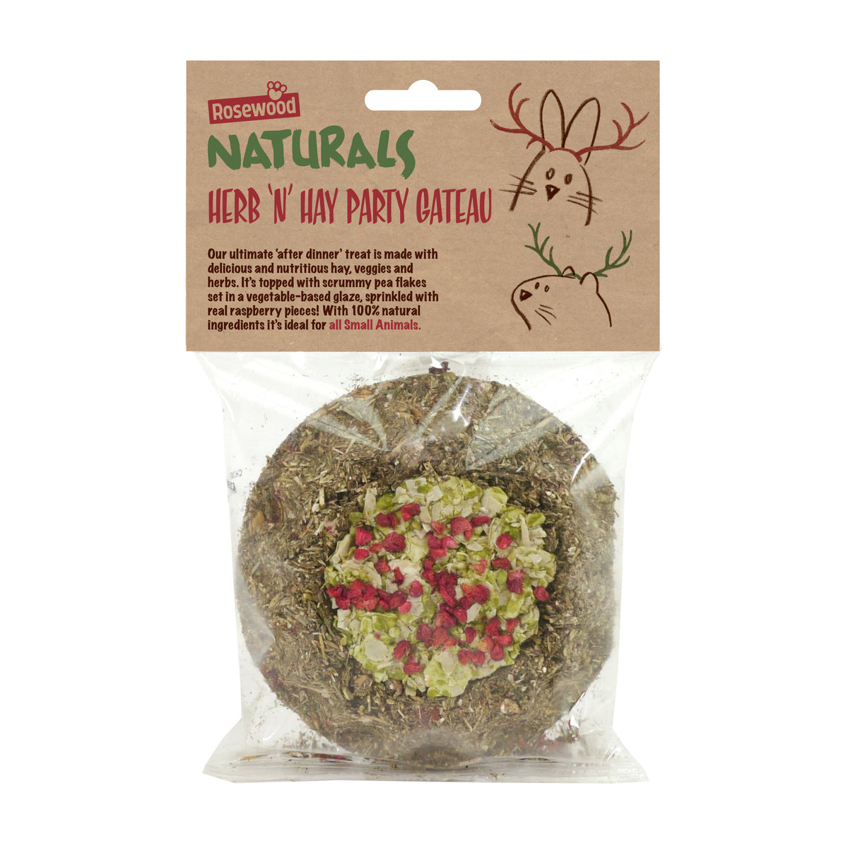 Naturals Herb 'n' Hay Party Gateau 🎄 Small Pet Christmas Treat by Rosewood