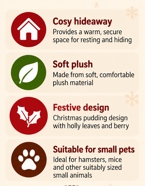 Christmas Pud Small Animal Hideaway 🎁 by Happy Pet