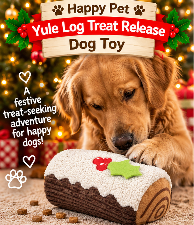 Yule Log Treat Release 🍮 Christmas Dog Puzzle Toy by Happy Pet