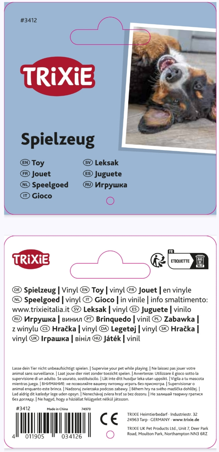 Trixie | Vinyl Hedgehog Ball | Squeaky Orange Dog Toy (7cm or 10cm)