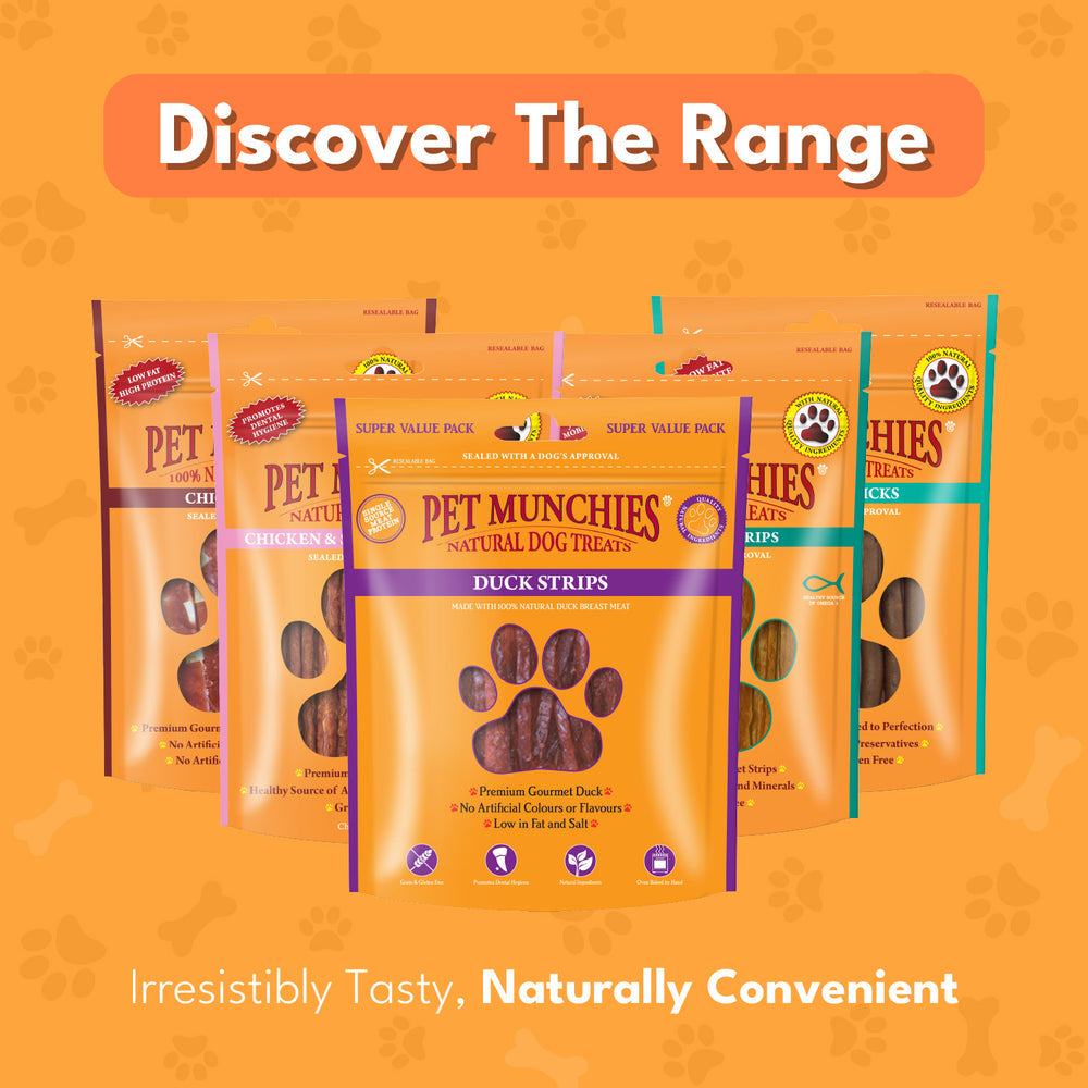 Pet Munchies Hypoallergenic Meaty Dog Treats | Duck Strips - 320g