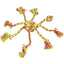 Dog toy with pink and green rope on a white background