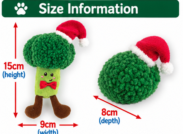 Festive Broccoli 🥦 Cat Toy by Happy Pet