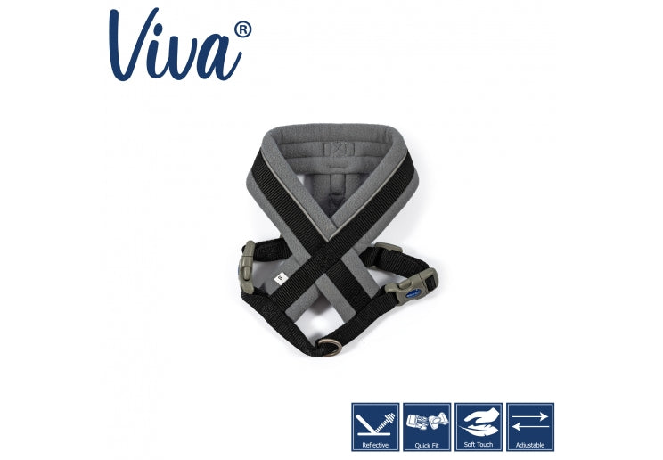 Ancol | Adjustable Dog Harness | Viva Reflective Padded - Black