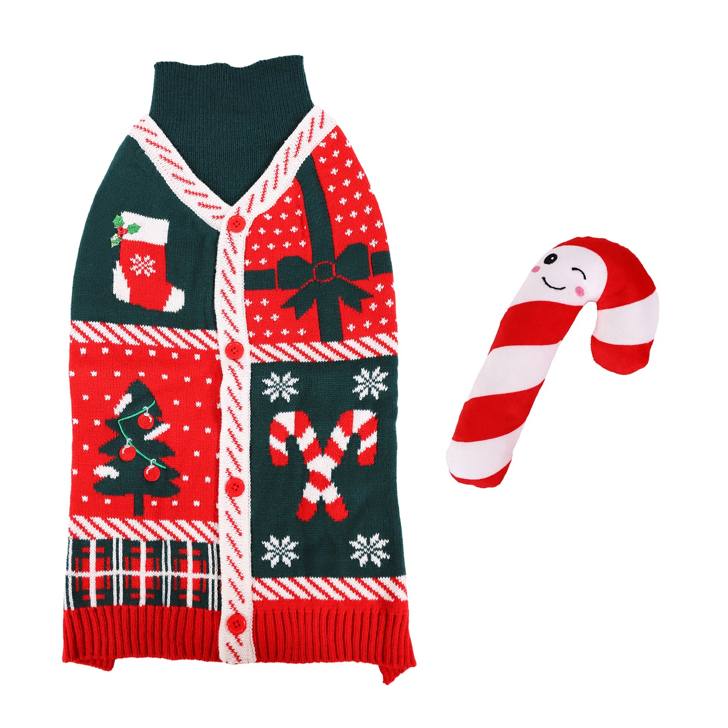 Dog Christmas jumper and toy pack gift