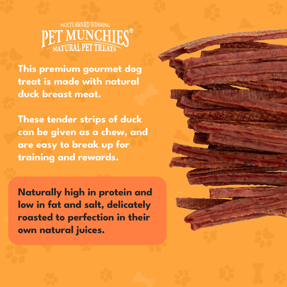 Pet Munchies Hypoallergenic Meaty Dog Treats | Duck Strips - 320g