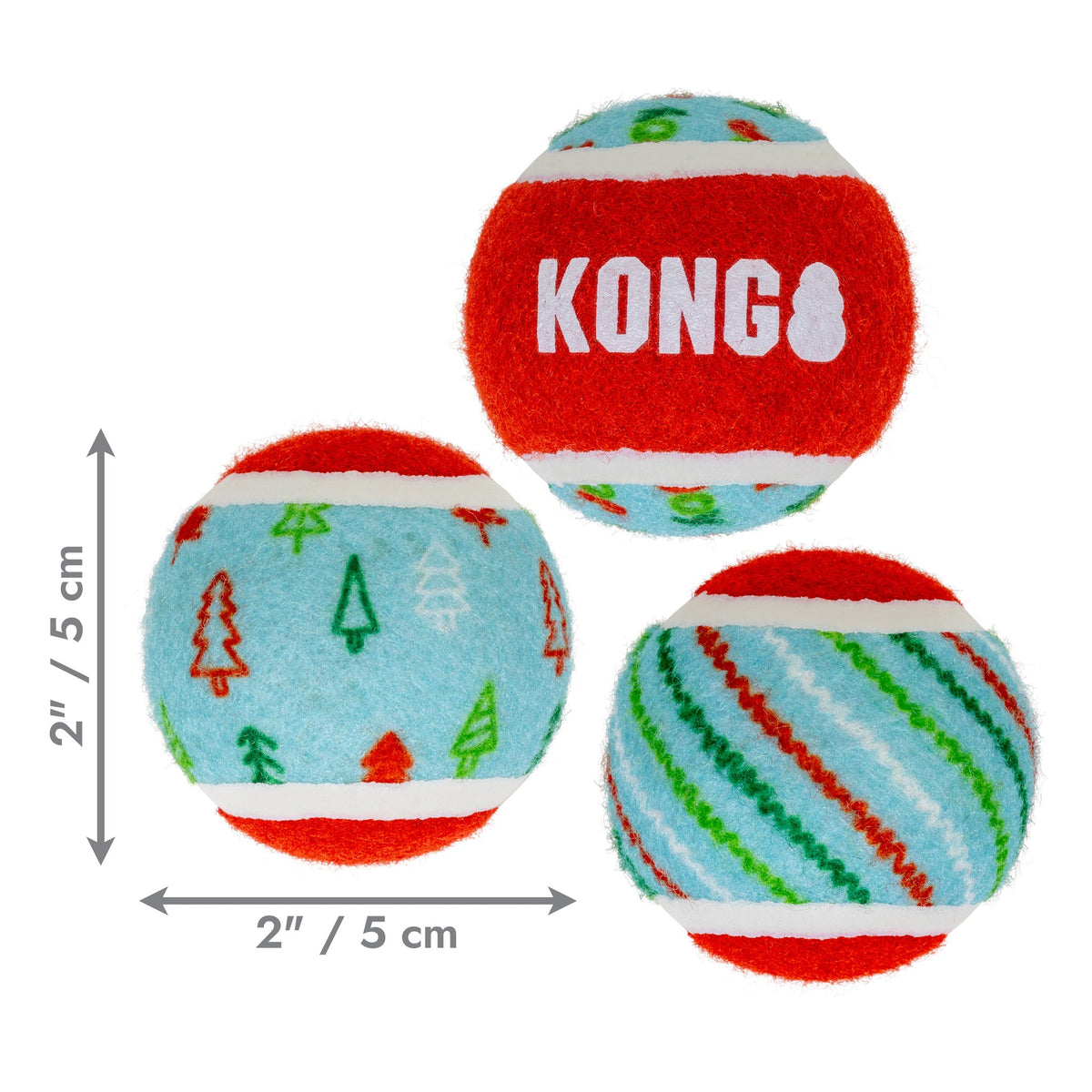 KONG Holiday Squeak Tennis Balls 6 Pack 🎄 Christmas Dog Toy