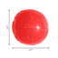Red KONG dog toy with dimensions on a white background