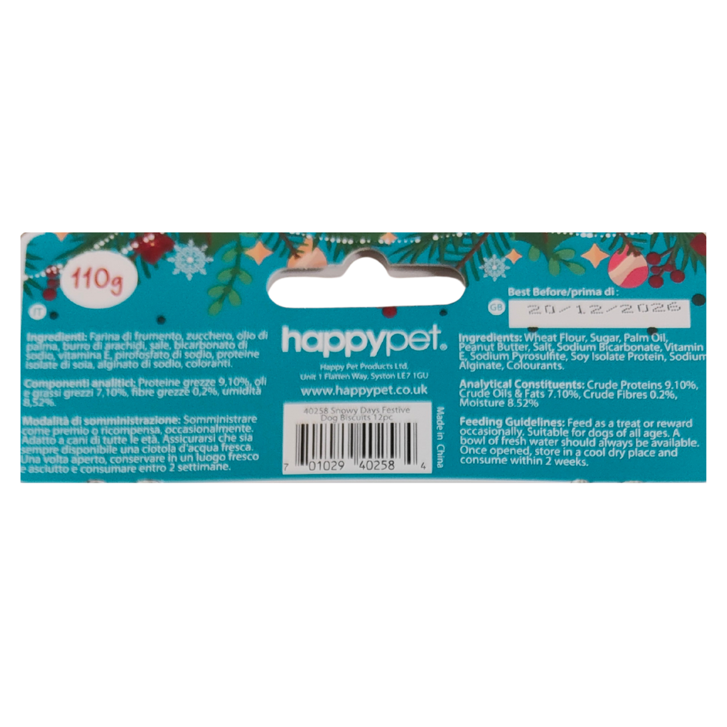 Happy Pet Snowy Days Festive Biscuits | Christmas Dog Treat
