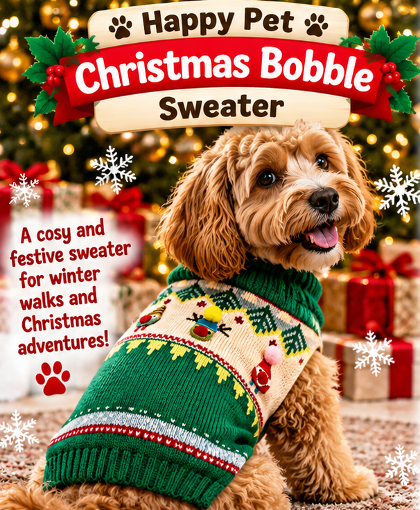Christmas Bobble Sweater 🎄 Dog Jumper by Happy Pet