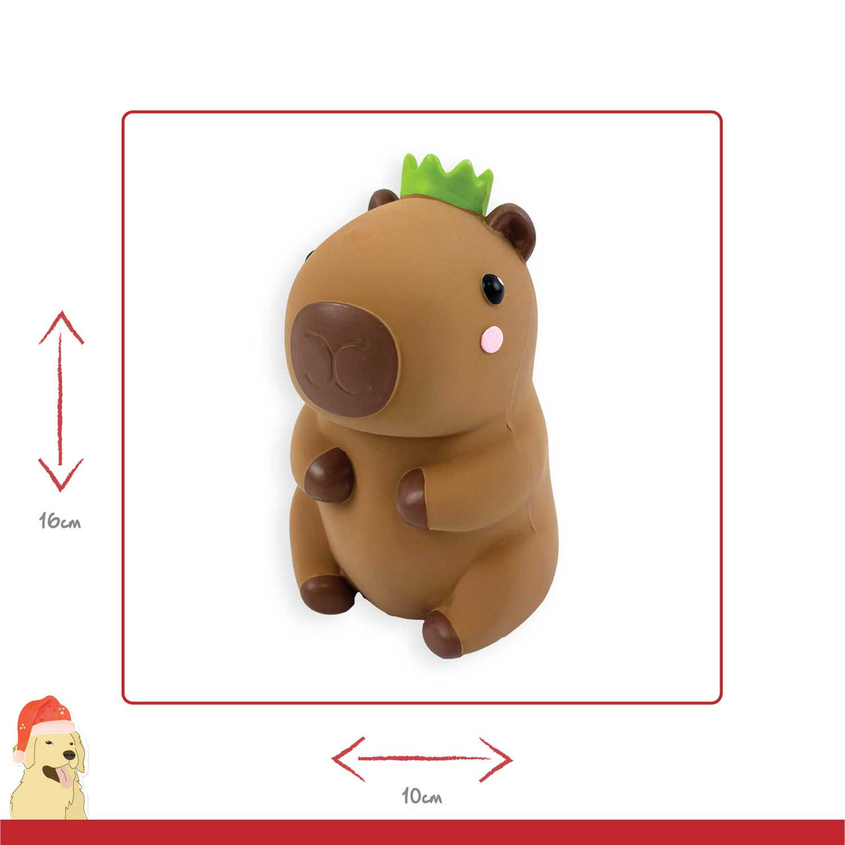 Latex Corby Capybara 🦫 Christmas Dog Toy by Happy Pet