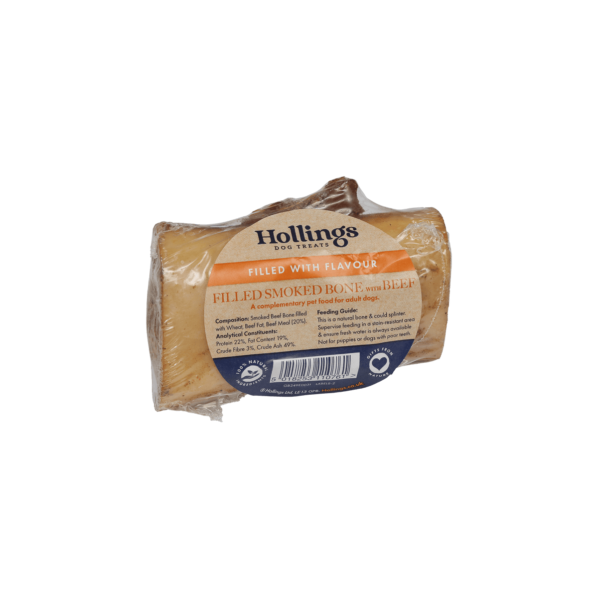 Hollings Smoked Filled Beef Bone for Dogs 🐮 Natural Treat