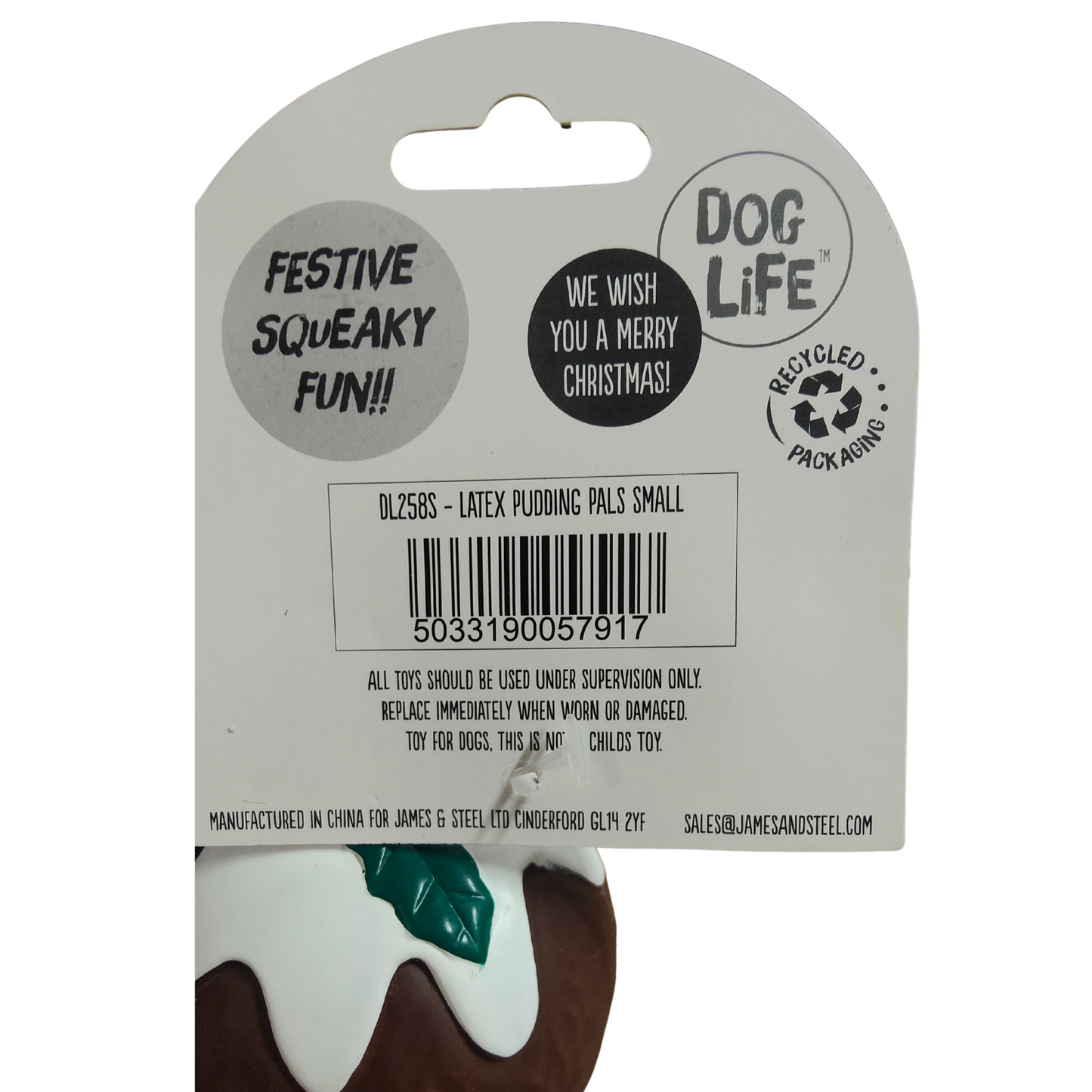 James Steel Latex Pudding Pals | Christmas Dog Toy
