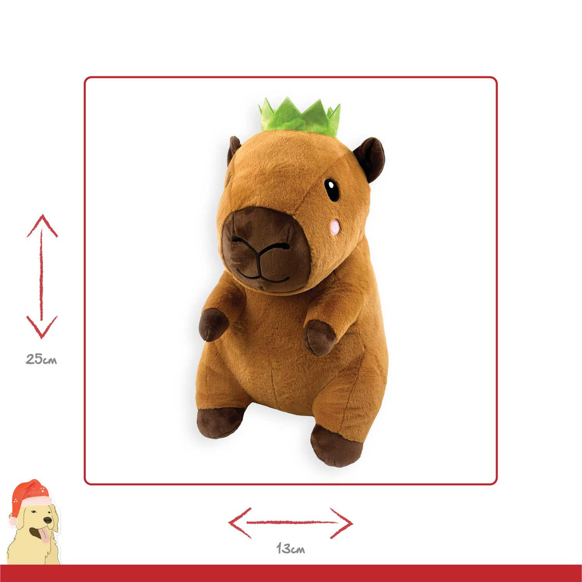 Corby Capybara 🦫 Plush Christmas Dog Toy by Happy Pet