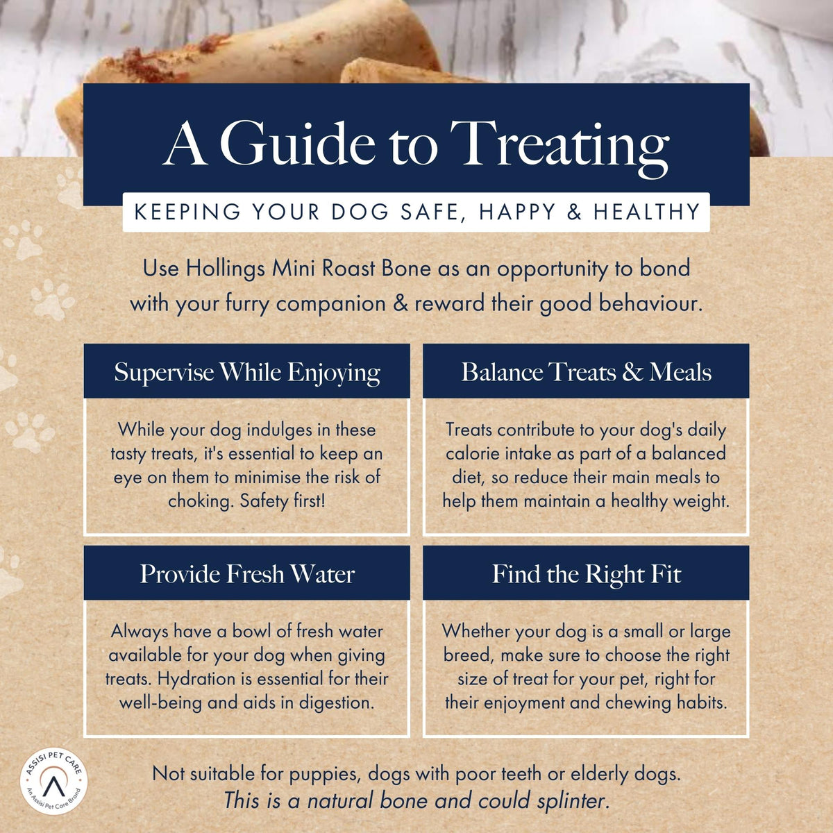 Hollings Mini Roast Bones for Dogs 🐮 100% Natural Treats