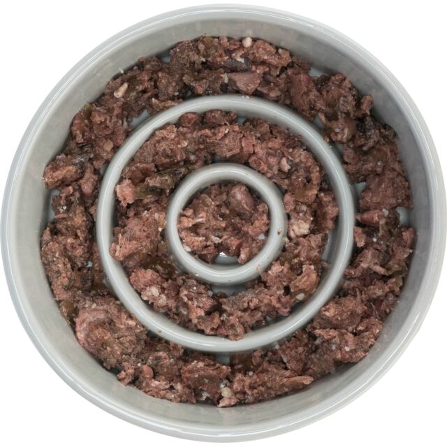 Trixie Slow Feeding Ceramic Dog Bowl Anti-Gulp Spiral Design