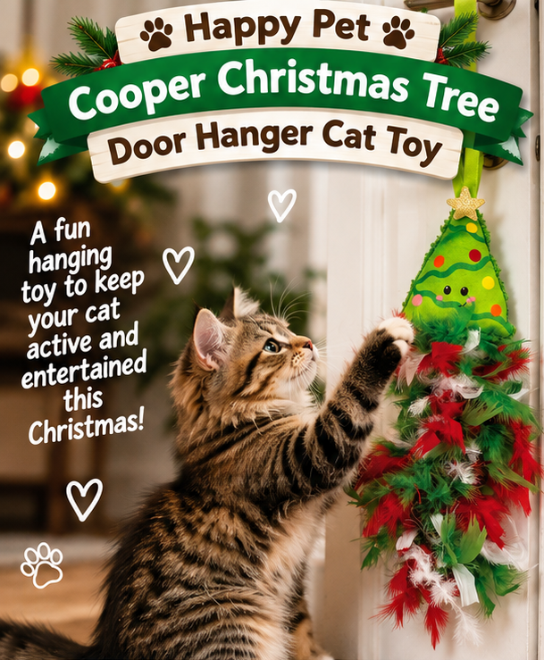 Cooper Christmas Tree Door Hanger 🎄 Cat Toy by Happy Pet