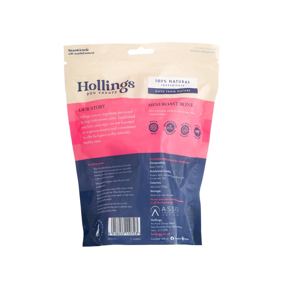 Hollings Mini Roast Bones for Dogs 🐮 100% Natural Treats