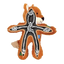 Plush dog toy with a star-shaped chew component on a white background