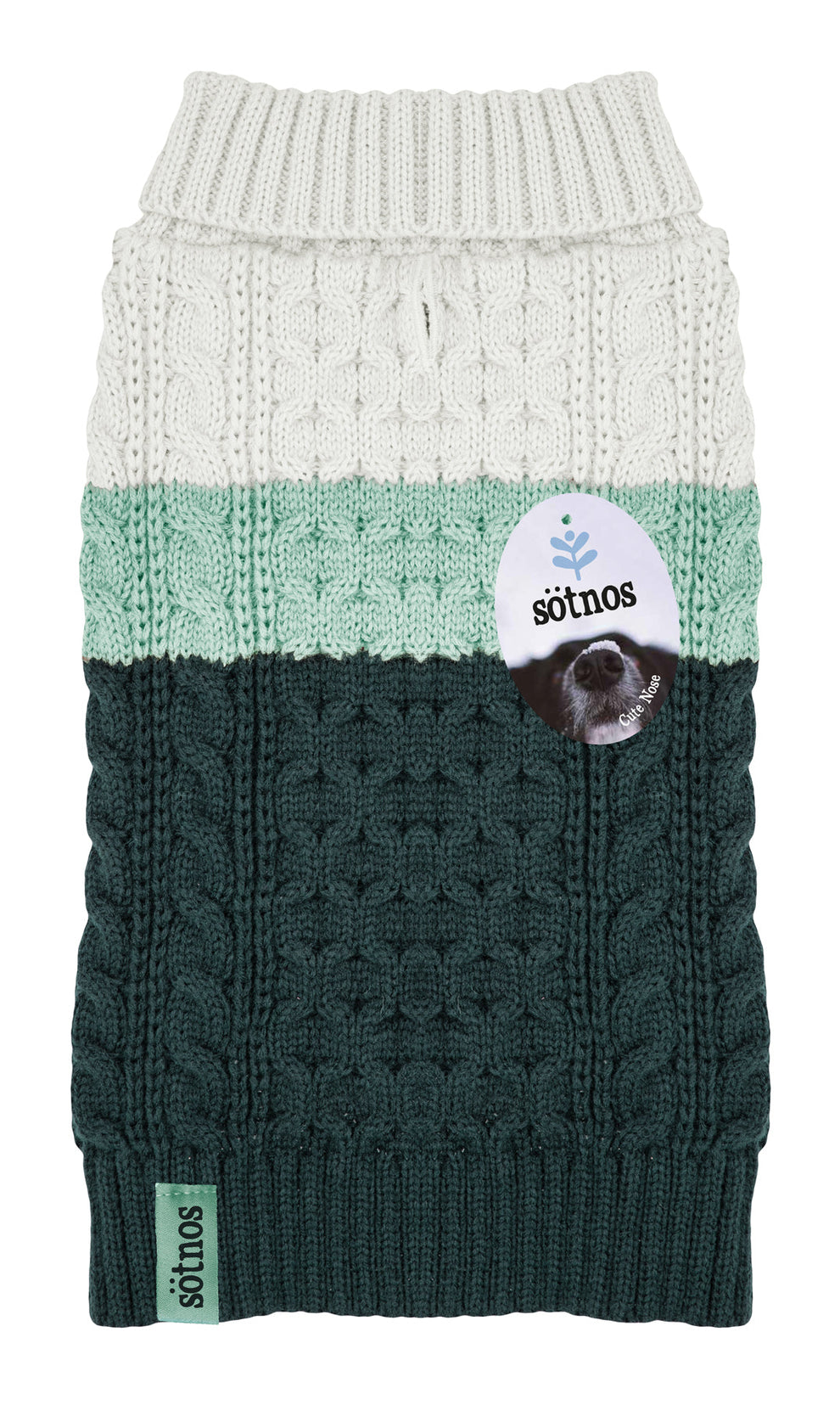 Sötnos Aqua Colour Block Cable Knit Sweater | Dog Jumper