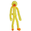 Yellow duck-shaped plush dog  toy on a white background