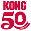 Kong 50th anniversary logo with red text and a white background