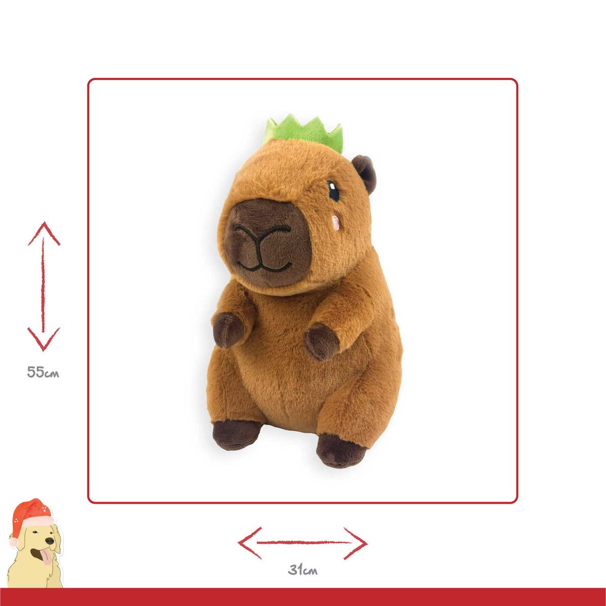 Jumbo Corby Capybara 🦫 Christmas Dog Toy by Happy Pet