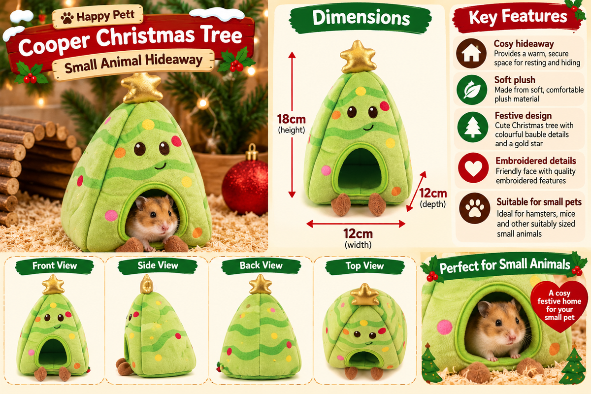 Cooper Christmas Tree 🎄 Small Animal Hideaway by Happy Pet