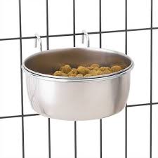 Classic | Dog & Cat Cage Bowl | Stainless Steel Hook-On Coop Cup for Crates & Travel