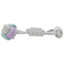 Dog toy with knotted rope on a white background