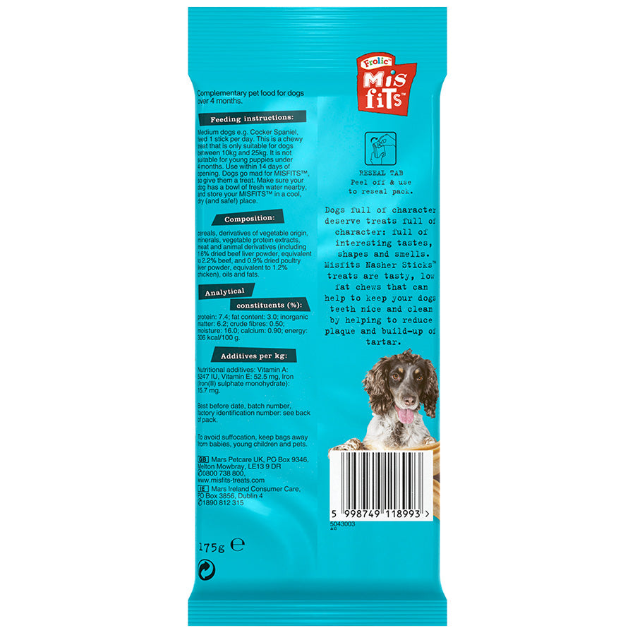 Misfits Nasher Sticks Chicken & Beef Dog Treat Chews (7 Sticks)